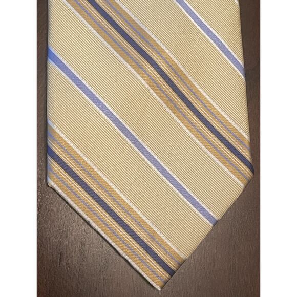 Jones New York Gold Blue Hand Made 100% Silk Men’s Neck Tie Made In China - Picture 1 of 9